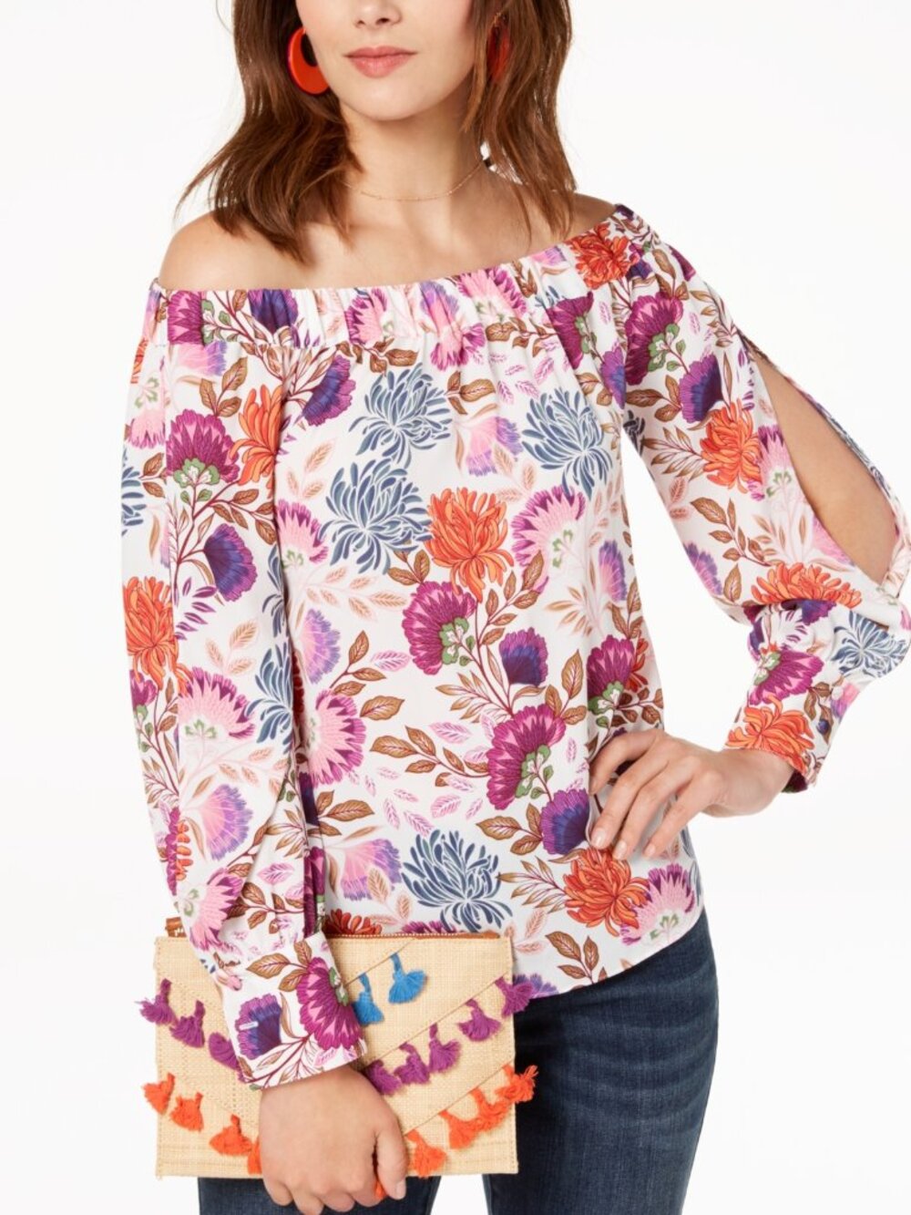 INC International Concepts Womens Off The Shoulder Top